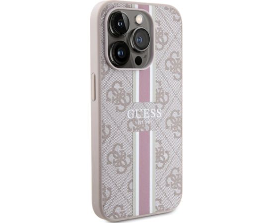 Guess Apple  iPhone 15 Pro Case Cover 4G Printed Stripes Pink