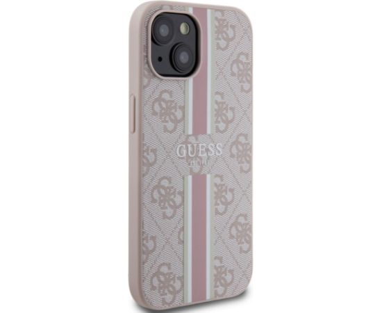 Guess Apple  iPhone 15 Case Cover 4G Printed Stripes Pink