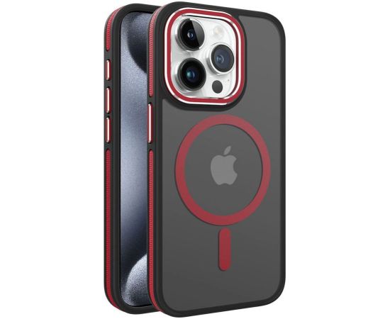 iLike Apple  iPhone 15 Pro DUAL METAL FRAME MAGSAFE CASE Red