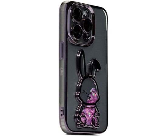 iLike Apple  iPhone 15 Pro Max Silicone Case Print Desire Rabbit Purple