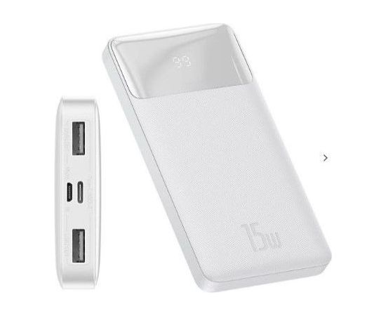 Baseus   Bipow power bank 10000mAh 2x USB / USB Type C / micro USB 15W White