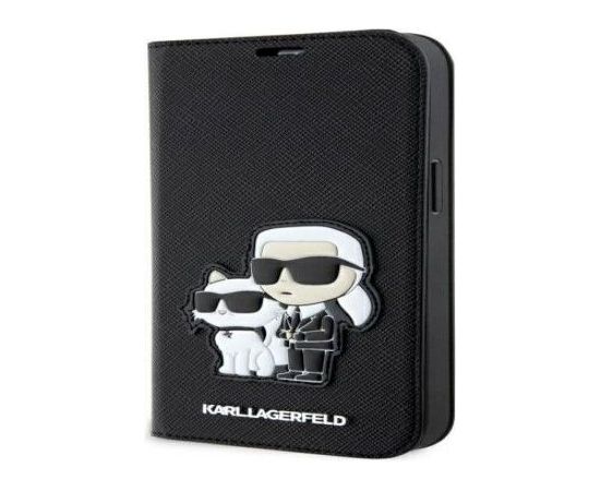 Karl Lagerfeld Apple  iPhone 14 Pro 6.1 Saffiano Karl&Choupette bookcase Black