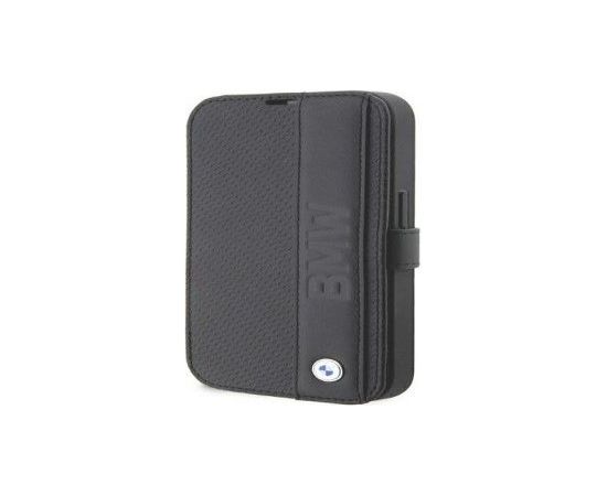 BMW Apple  iPhone 14 Pro 6.1 bookcase Leather Textured&Stripe Black
