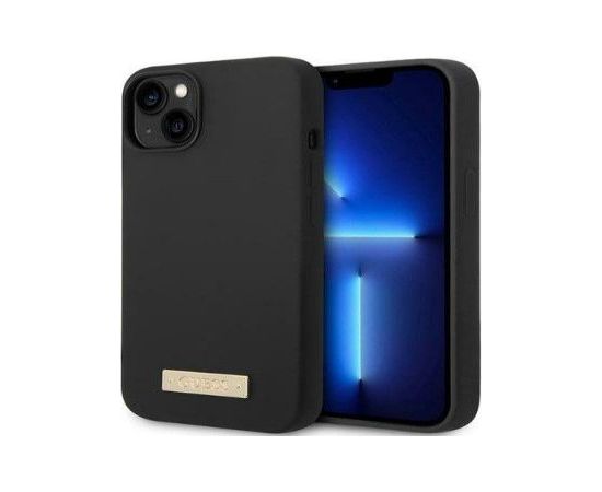 Guess Apple  iPhone 14 6.1 hard case Silicone Logo Plate MagSafe Black