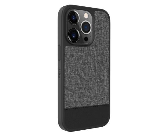 iLike Apple  iPhone 14 Pro Max Plastic Leather Back Cover Gray