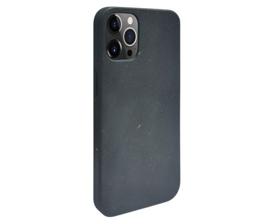 iLike Apple  iPhone 12 / 12 Pro Silicone plastic case Eco Print Design Black