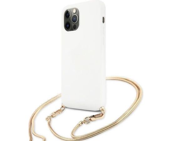 Guess Apple  iPhone 12 Pro Max 6.7 hardcase 4G Gold Chain Collection White