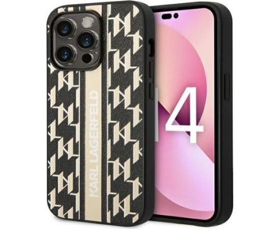 Karl Lagerfeld Apple  iPhone 14 Pro 6.1 hardcase Monogram Stripe Brown