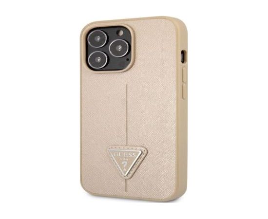 Guess Apple  iPhone 13 Pro Saffiano Triangle Case Beige