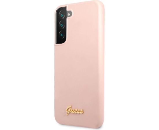 Guess   Samsung S22 Plus Silicone Metal Logo Case Pink