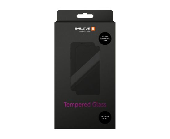 Evelatus Xiaomi  Xiaomi Mi 10T 2.5D Full Cover Japan Glue Glass Anti-Static