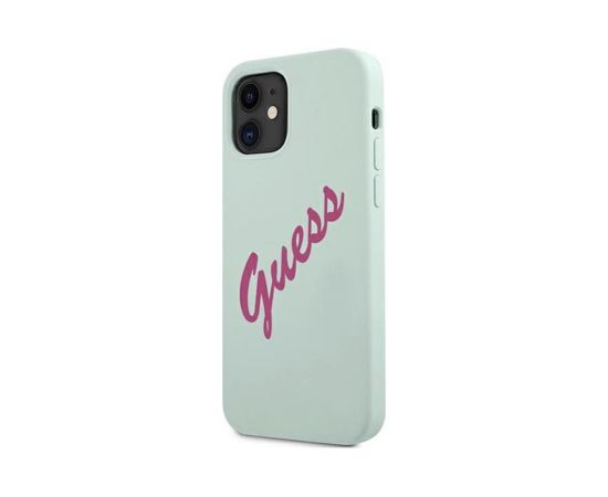 Guess Apple  iPhone 12 Mini 5.4'' Vintage Fuschia Script Cover Blue