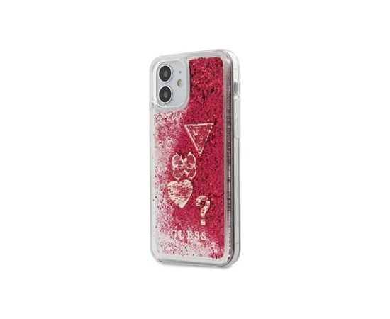 Guess   iPhone 12 mini 5.4'' Liquid Glitter Charms Cover Rapsberry
