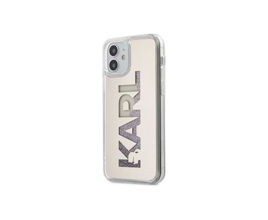Karl Lagerfeld   iPhone 12 mini 5.4'' Liquid Glitter Multi Mirror Cover Silver