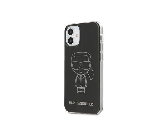 Karl Lagerfeld   iPhone 12 mini 5.4'' PC/TPU Metallic Iconic Outline Cover Black
