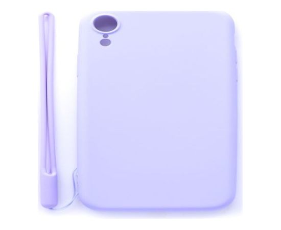 Evelatus Apple  iPhone XR Soft Touch Silicone Case with Strap Purple