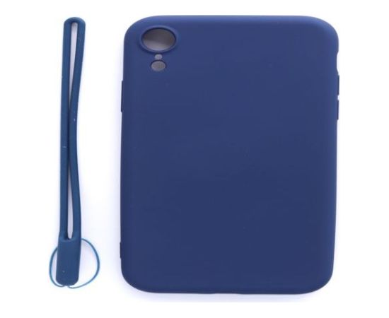 Evelatus Apple  iPhone XR Soft Touch Silicone Case with Strap Dark Blue