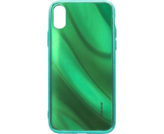 Evelatus Apple  iPhone X/XS Water Ripple Full Color Electroplating Tempered Glass Case Green