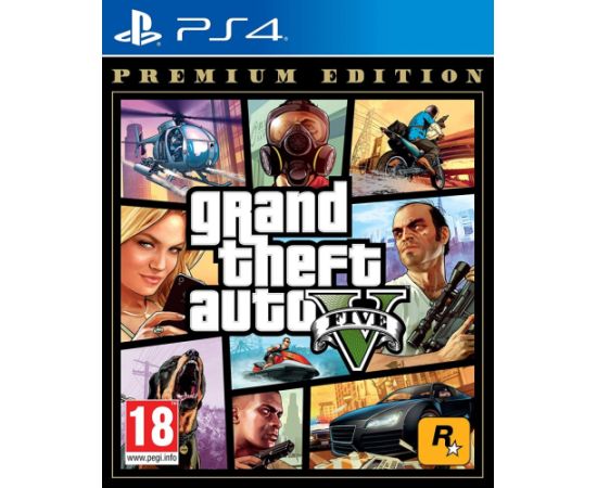 PS4 GTA Grand Theft Auto V (5) Premium Edition Playstation 4 (PS4) video spēle