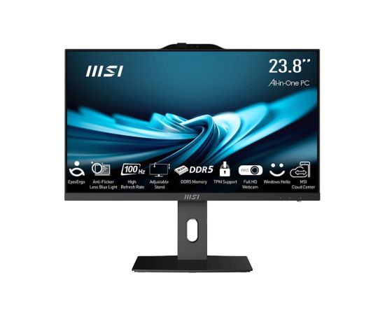 MSI AIO PRO AP242P 14M-649XEU i5-14400 23,8" IPS LED FHD Non-Touch Anti-Glare 16GB SSD512GB M.2 AX211 WiFi 6E NoOS Black