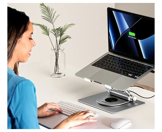Adjustable laptop stand + USB-C HDMI hub Unitek D1109B01 PD 100W