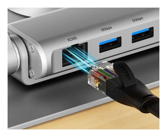 Adjustable laptop stand + USB-C HDMI hub Unitek D1109B01 PD 100W