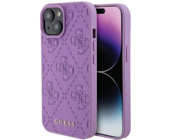 Guess Leather 4G Stamped Back Case Защитный Чехол для Apple iPhone 15