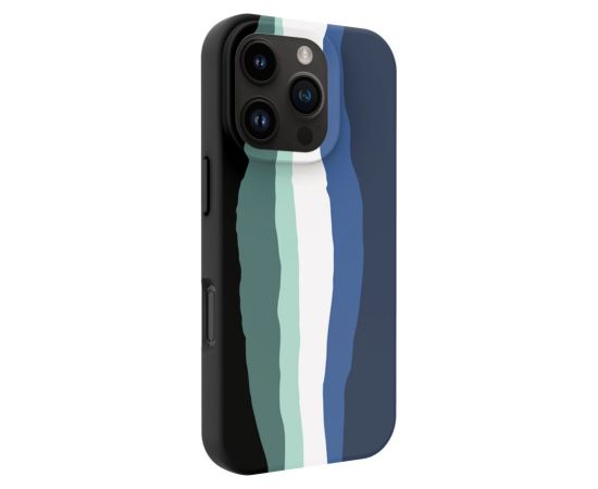 Evelatus Apple  iPhone 16 Pro Multi-Colored Silicone Case With MagSafe Aqua Blue