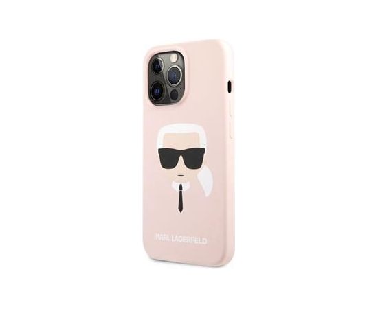 Karl Lagerfeld Apple  iPhone 13 Pro Liquid Silicone Karl Head Case Pink