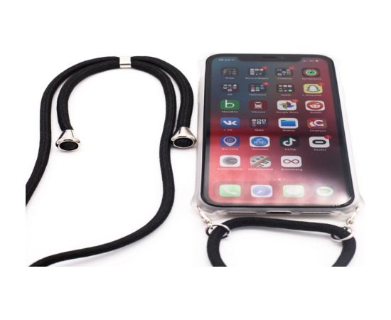Evelatus Apple  iPhone 11 Pro Silicone Transparent with Necklace TPU Strap Transparent