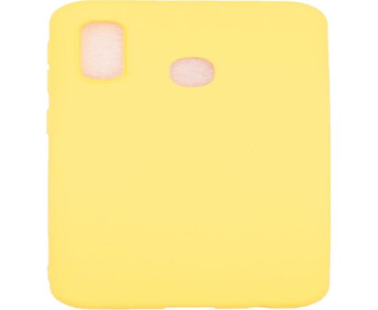 Evelatus Samsung  A20e Soft Touch Silicone Case with Strap Yellow