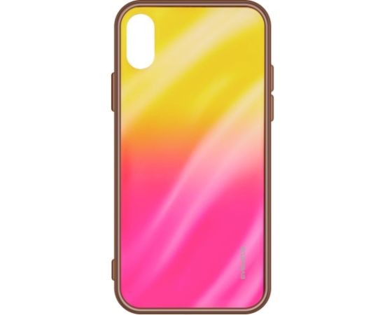 Evelatus Samsung  Galaxy A70 Water Ripple Full Color Electroplating Tempered Glass Gradient Yellow-Pink