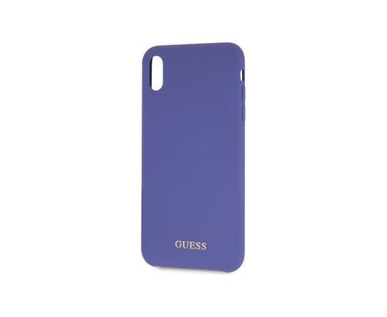 Guess Apple  iPhone XR Silicone Cover Gold Logo Purple