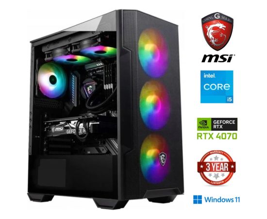 MDD Core i5-13400F 16GB 1TB NVME 2TB HDD RTX 4070 Windows 11