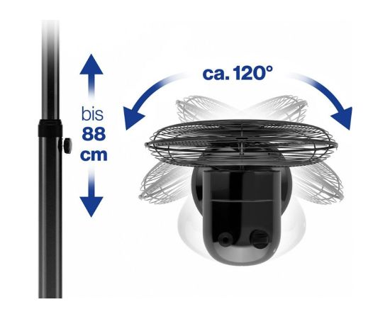 Pedestal fan Proficare, black steel