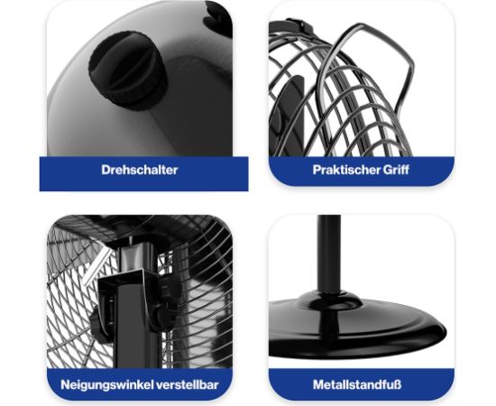Pedestal fan Proficare, black steel