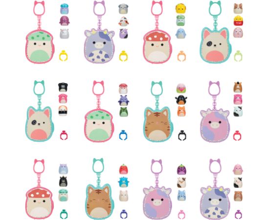 SQUISHMALLOWS CLIP-A-LONGS 3 figūriņas necaurspīdīgā iepakojumā, 2,5 cm