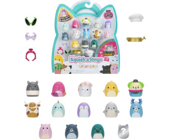 SQUISHMALLOWS SQUISH-A-LONGS Комплект фигурок, 14 шт, 2,5 см