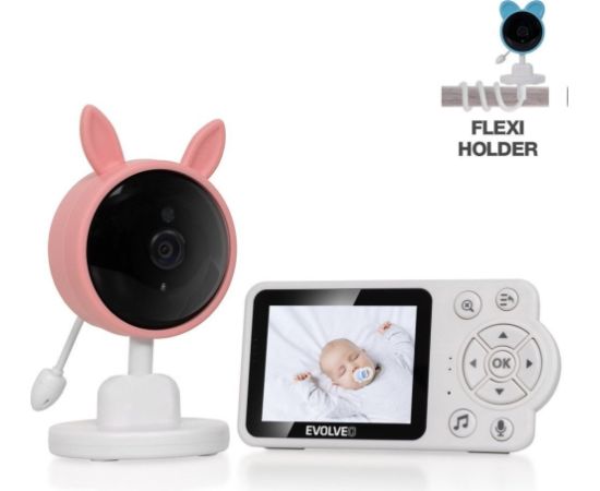 EVOLVEO Baby Monitor N3, LCD displej, IR přísvit, růžová