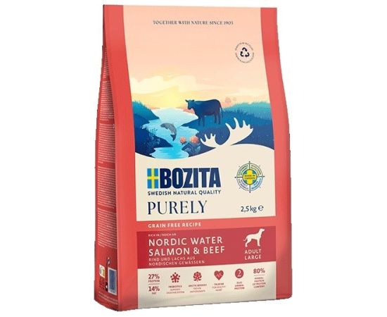 BOZITA Purely łosoś i wołowina karma bezzbożowa dorosłe psy duże rasy 2,5 kg
