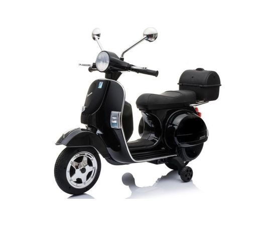Lean Cars Vespa Scooter Electric Ride On Motorcycle - Black