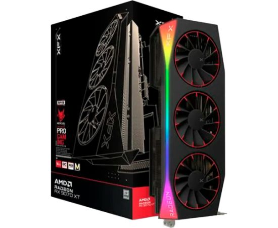 XFX Mercury AMD Radeon RX 9070XT OC Magnetic Air Edition with RGB 16GB GDDR6 HDMI 3xDP, AMD RDNA 4