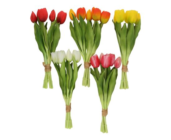 Artificial flower FLOWERLY H30cm 5pcs tulips, mix