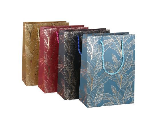 Gift bag LEAF S, 18x24x8,5cm, mix