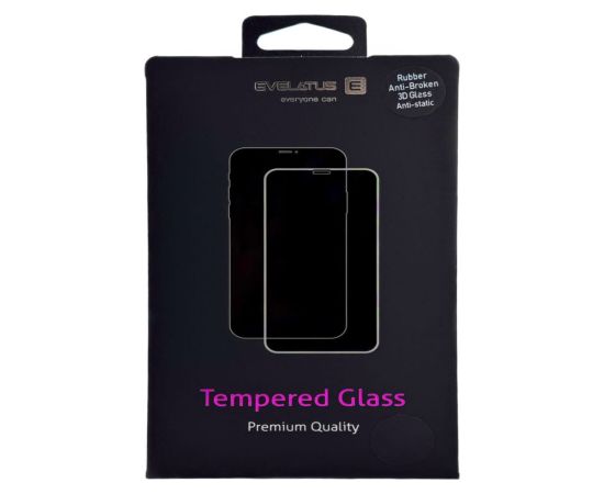 Evelatus Apple  iPhone 14/13/13 Pro/16e/SE4 Privacy Corning Gorilla Glass Anti-Static 3D Full Cover 10X Stronger Black