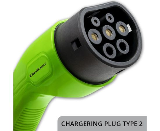 Qoltec Mobile EV Car Charger Adjustable 2in1 Type2 | 11kW | CEE 5 PIN | Wi-fi| LCD | 3 phases | Portable | Wallbox | 5m