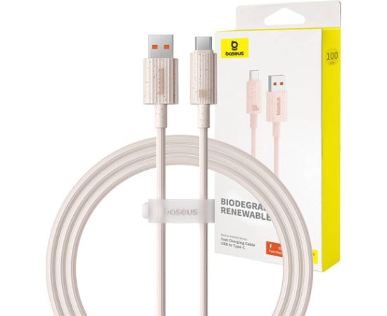 Fast Charging cable Baseus USB to USB-C Habitat Series 1m 100W (pink)