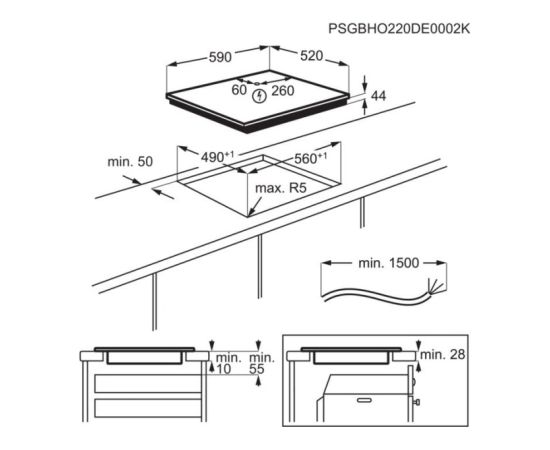 Electrolux KIV63443CT Indukcijas virsma SaphirMatt 600.sērija Bridge (SLIM-FIT) 60cm