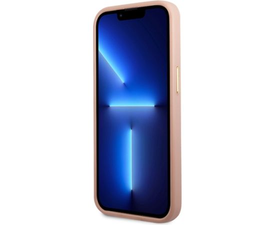 Guess GUHMP14SSAPSTP iPhone 14 6,1" розовый жесткий чехол Peony Logo Plate MagSafe