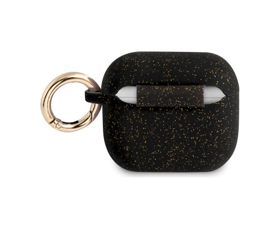 GUA3SGGEK Guess Glitter Printed Logo Silicone Case for Airpods 3 Black